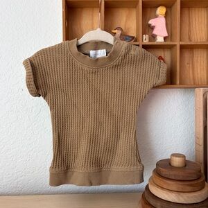 Jamie Kay 6-12m Brown Tan Waffle Knit Shirt Top